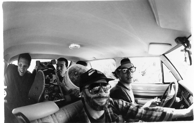 1st road trip with "Hecklers" bound for drained pools in the Oakland hills. Sonny's Valiant, 1993.